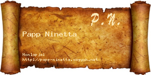 Papp Ninetta névjegykártya